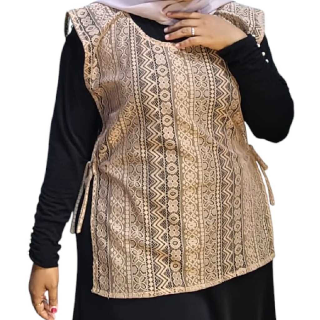 RB VEST BROKAT MALIKA JUMBO LD 130 ROMPI TALI SAMPING BRUKAT OVERSIZE AST