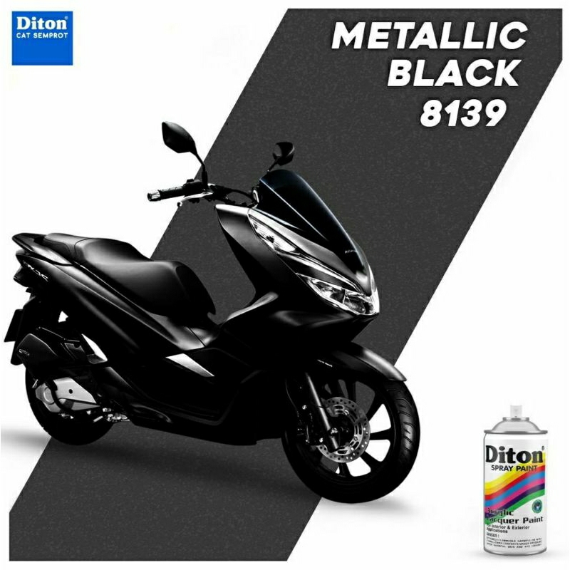 #MAU# Cat Semprot Diton 8139 Metallic Black 300ml Hitam Metalic Glossy Gloss Metalik Cat Spray Duco 