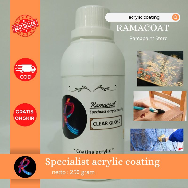

Coating (500ml) Cairan Pelapis Cat Varnish Finisher serbaguna untuk Cat Akrilik Kanvas Sepatu Kain Vinyl Clay Kaca Kayu Tanah liat Gerabah Pot