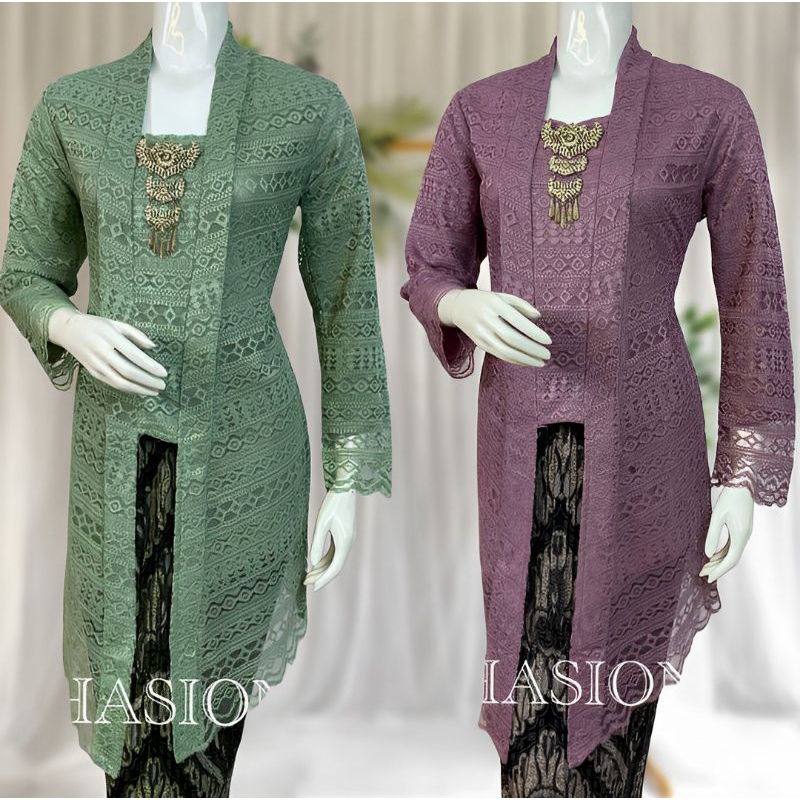 Setelan Kebaya Tunik Brukat Kutu baru Modern / Kebaya Panjang Simpel Elegan Baju Kondangan Dan Wisud
