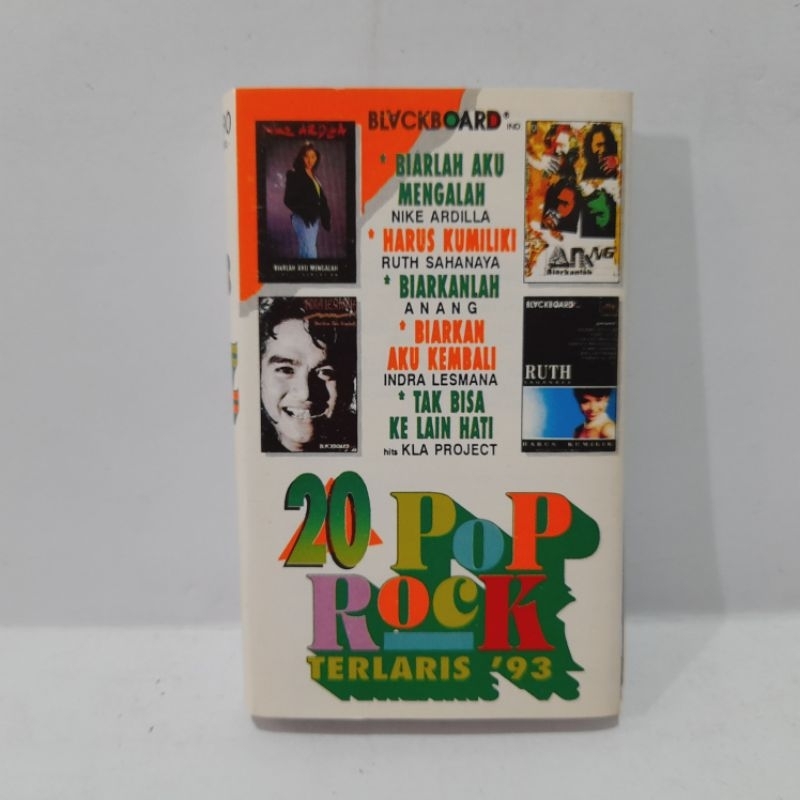 Kaset 20 Pop Rock Terlaris '93 -  Nike Ardilla Anang Indra Lesmana VA
