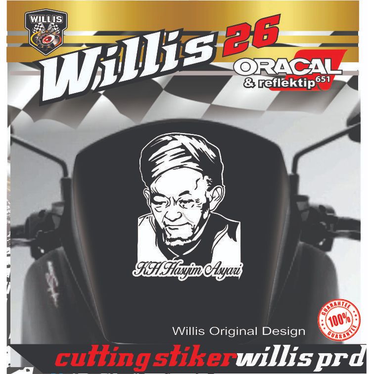Cutting Stiker Kh.Hasyim Asyari viral stiker windshield motor nmx pcx dll