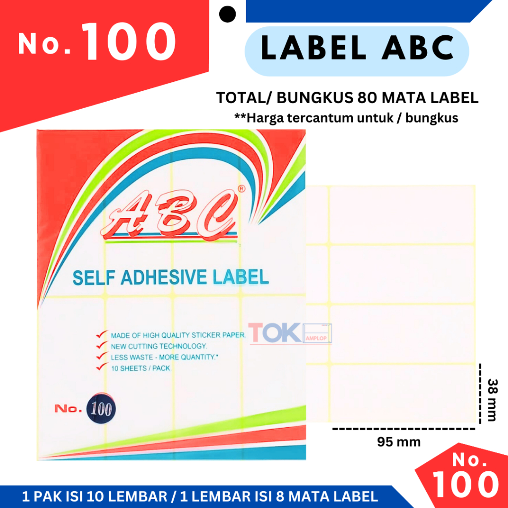 

Stiker Label ABC 100 Polos ( self adhesive label ) / label undangan