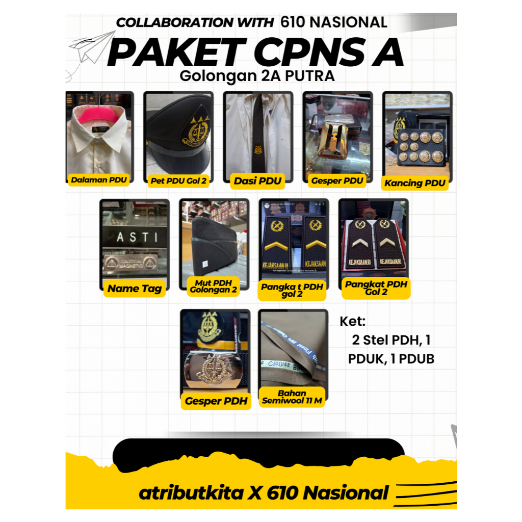 PAKET ATRIBUT CPNS KEJAKSAAN RI