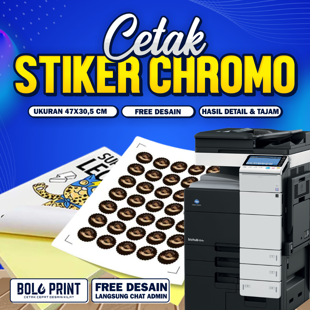 

CETAK STIKER CHROMO CUT A3 MURAH / CETAK STIKER LABEL KEMASAN MAKANAN MINUMAN ONLINESHOP MURAH