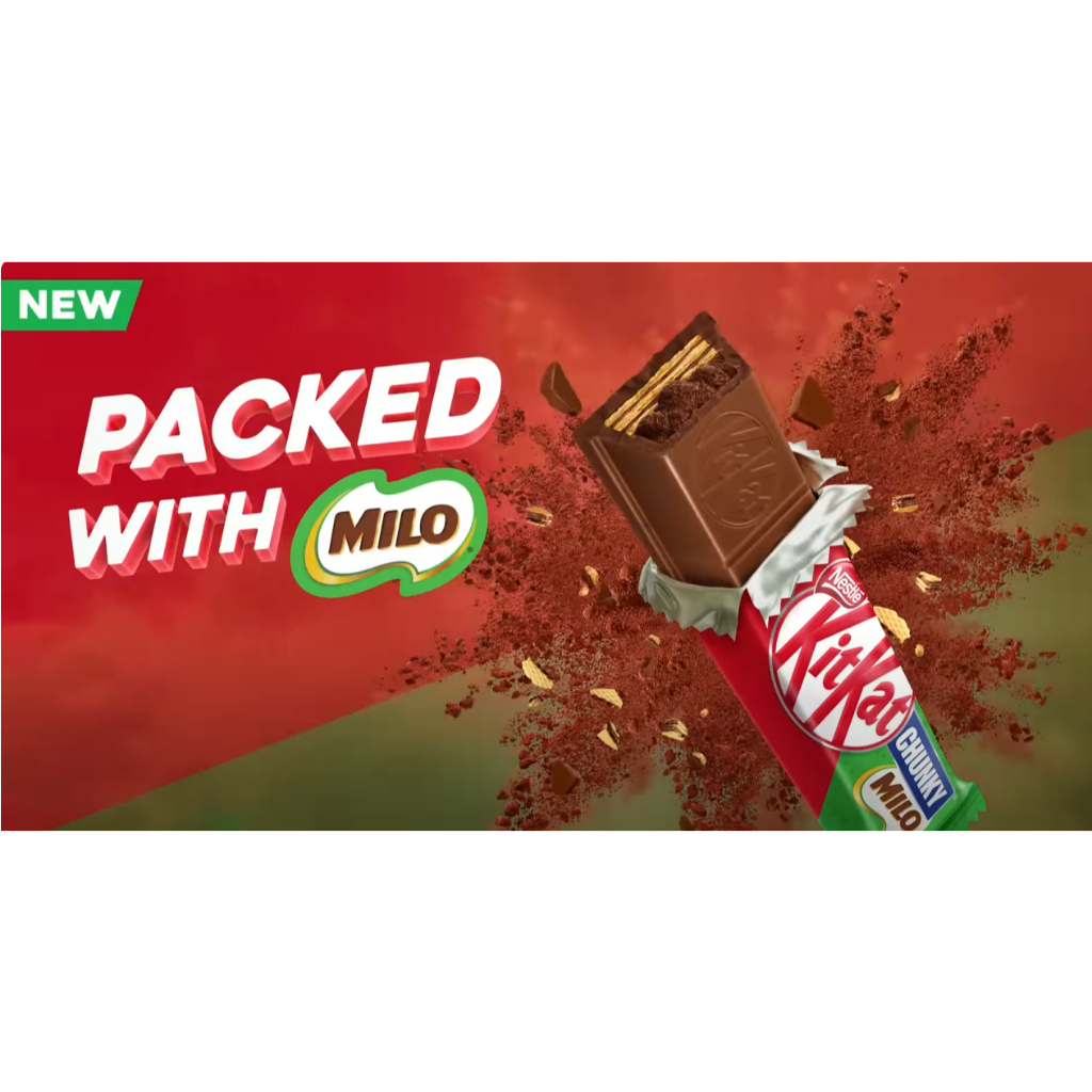 

KitKat Milo Cocolate Coklat Cokelat CHUNKY SIZE BESAR (TEBAL) 38G Kit Kat X Milo Malaysia Exp. Nov 2025