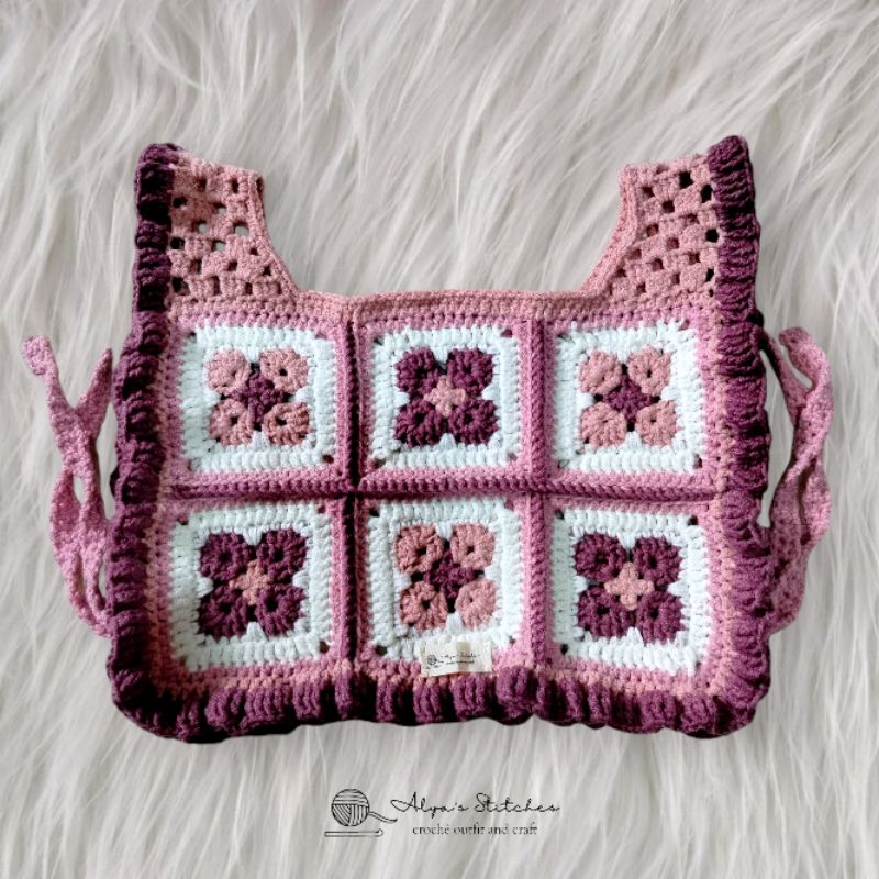Crochet Vest Handmade |rompi rajut (Crop)