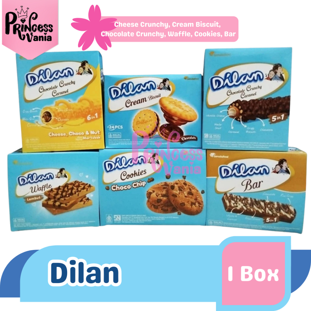 

DILAN COOKIES WAFFLE CREAM BISCUIT CHOCOLATE CRUNCHY CARAMEL 1 BOX