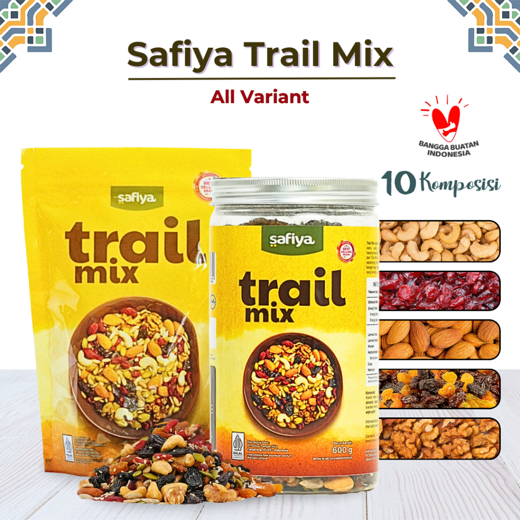 

Trail Mix Safiya 600 Gram | With Almond Mete Nut Seed Dried Fruit Cemilan Sehat Diet