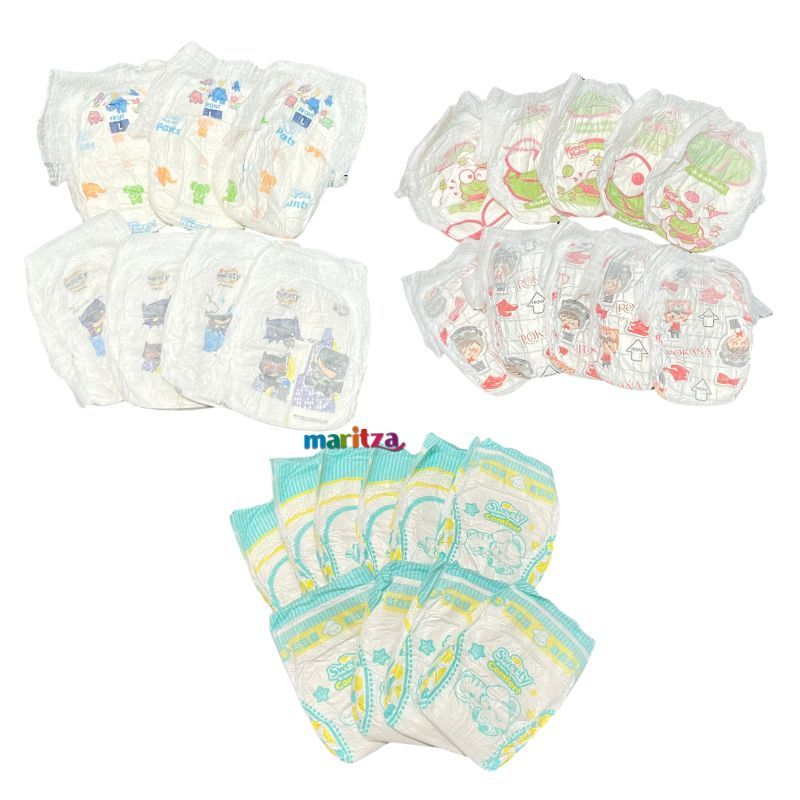 Pampers Non Kemasan / Pampers Celana Curah Random Isi 10pcs / Pampers Anak & Dewasa