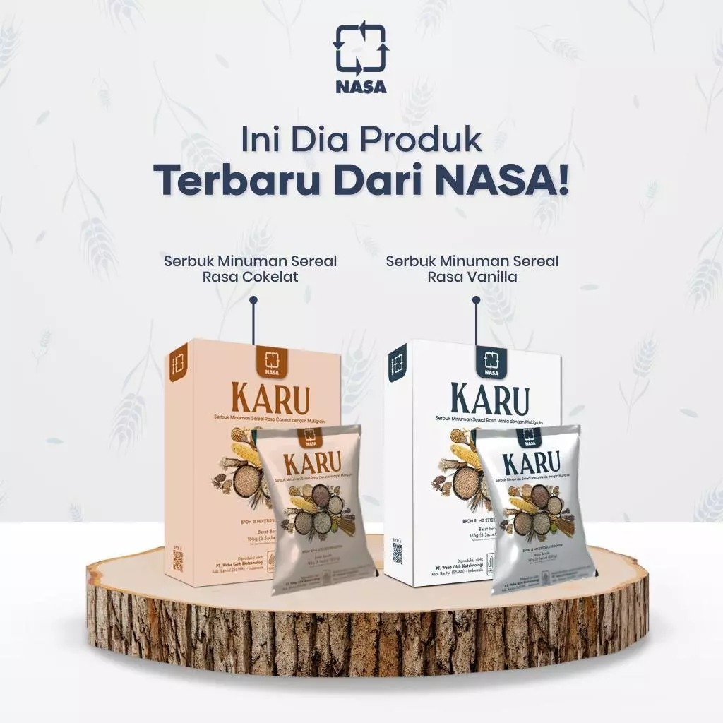 

KARU SERBUK MINUMAN SEREAL dengan MULTIGRAIN RASA COKLAT ORIGINAL NASA 100%