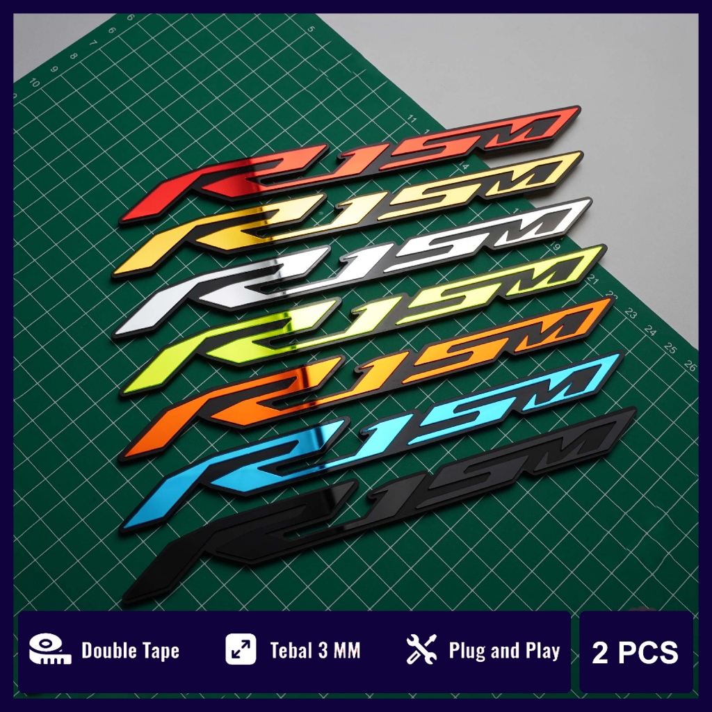 EMBLEM R15M LOGO R15 BUKAN STIKER R15M AKSESOSRIS R15M EMBLEM YAMAHA R15M VARIASI YAMAHA R15