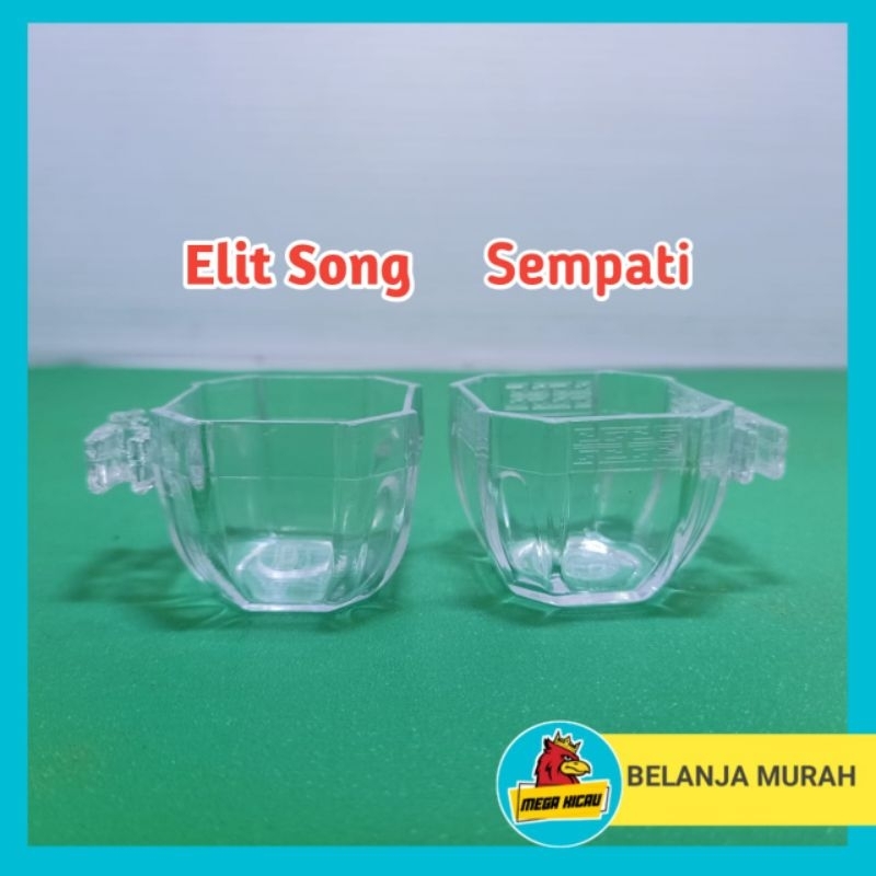 cepuk segi 8 tempat pakan atau minum burung kecil pleci konin sogon