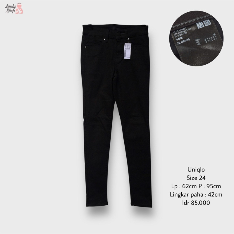 uniqlo celana jeans skinny hitam