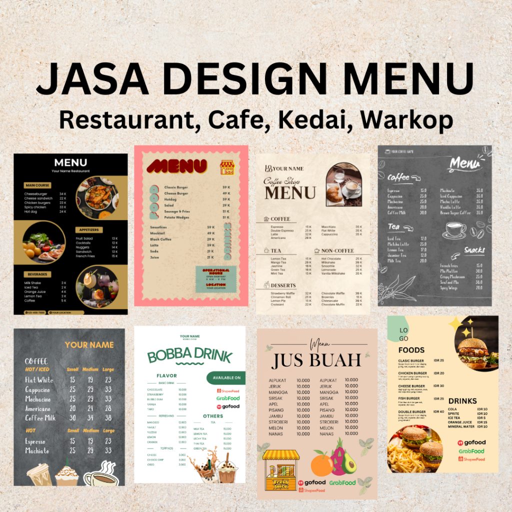 Jasa Desain Menu | Design Daftar Menu | Desain Menu Makanan | Desain Menu Minuman | Desain Menu Snac