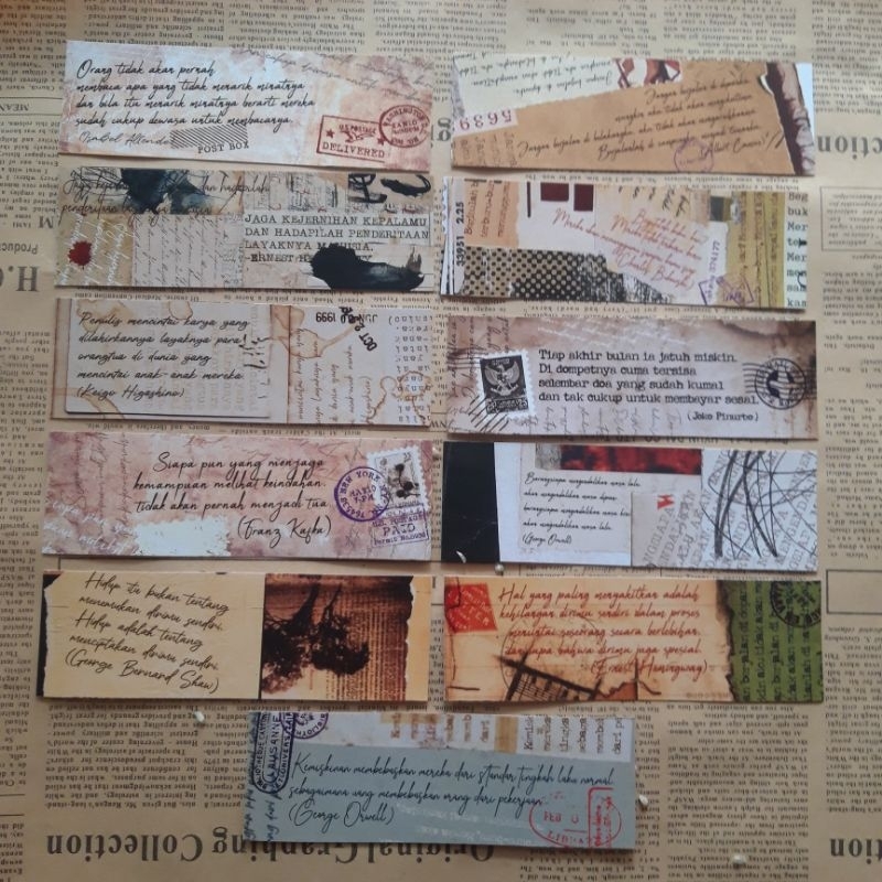 

Pembatas Buku Vintage-Bookmark Quotes Sastra Retro