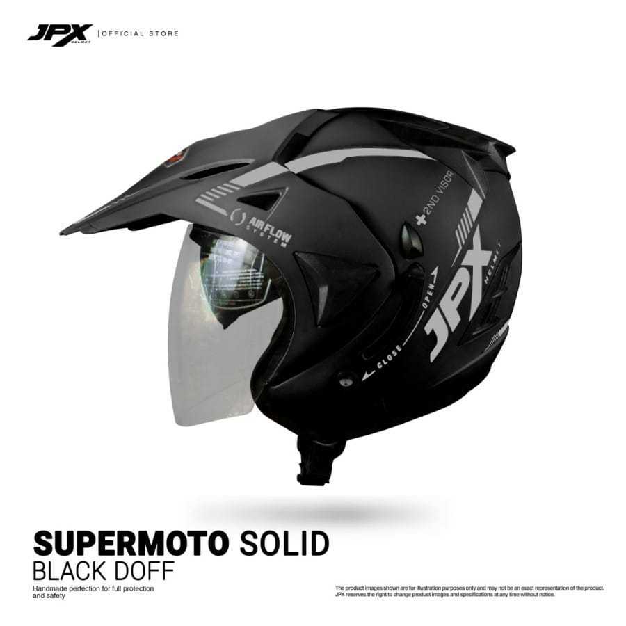 Helm Half Face JPX Supermoto Solid