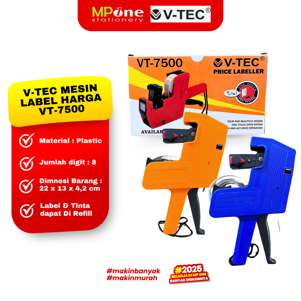 

V-Tec Alat Mesin Label Harga / Price Labeller Vtec VT-7500 / Alat Label Harga 1 Line - Mesin Label Harga V-TEC