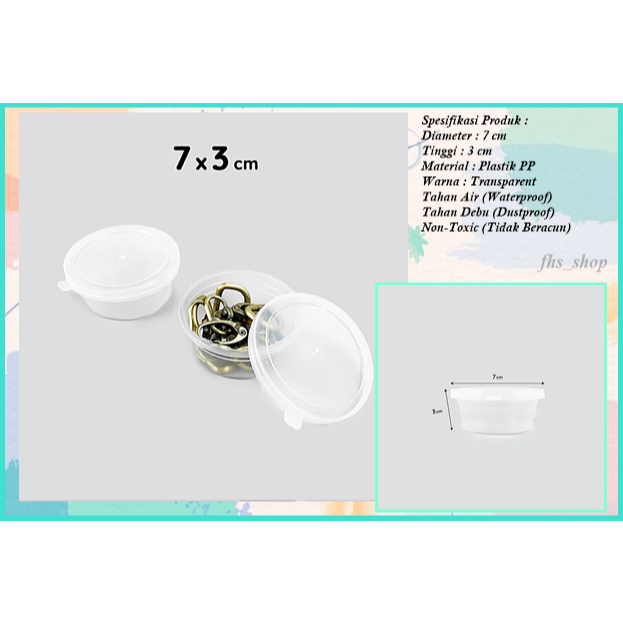 

Tempat Bulat Transparan Tempat Mini Transparan Tempat Serbaguna Transparan Plastik 7 x 3 cm