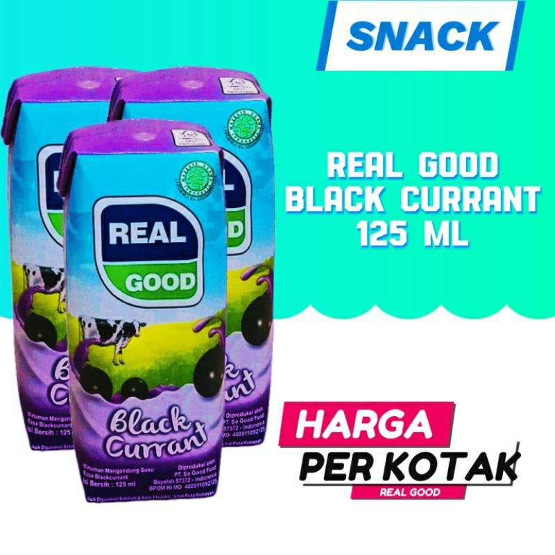 

Real Good 125 Ml, Black currant, Coklat, Strawberry