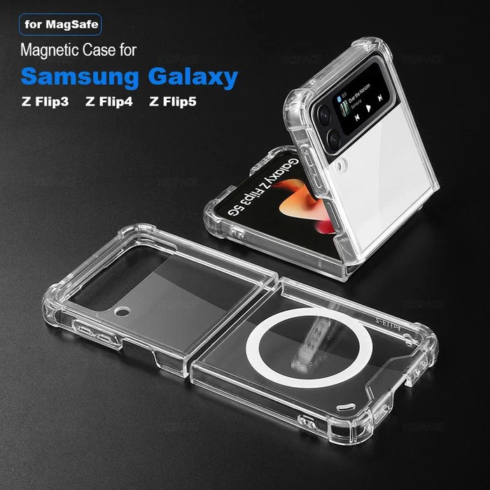Magsafe Case Silikon Soft Clear Case Samsung Galaxy Z FLIP 6 Flip 5 Flip 4 Flip 3 Series