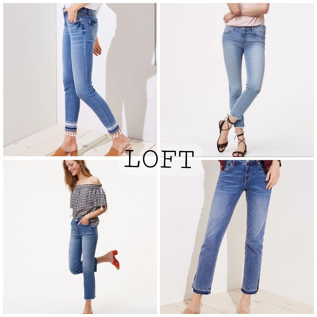 Celana LOFT Jeans Modern Slit Skinny Jeans Pants