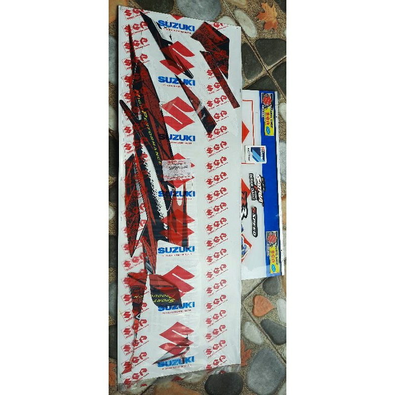 striping suzuki new shogun 125 FL SP warna titan black -max orange met asli suzuki SGP
