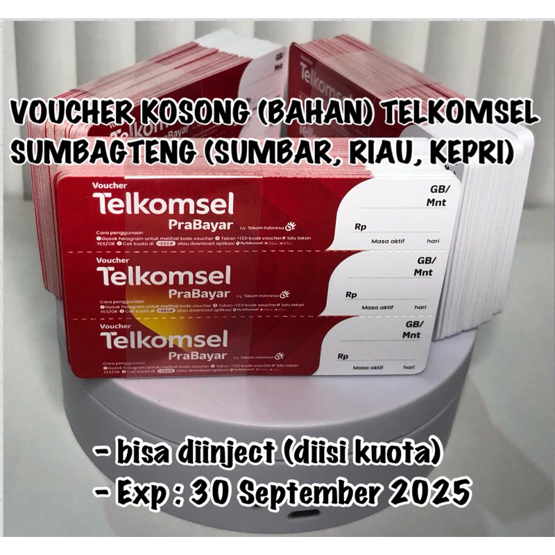 Voucher Kosong Telkomsel Sumbagteng (Riau, Sumbar, Kepri) - 1 ikat = 150 SN - 1/2 ikat = 75 SN