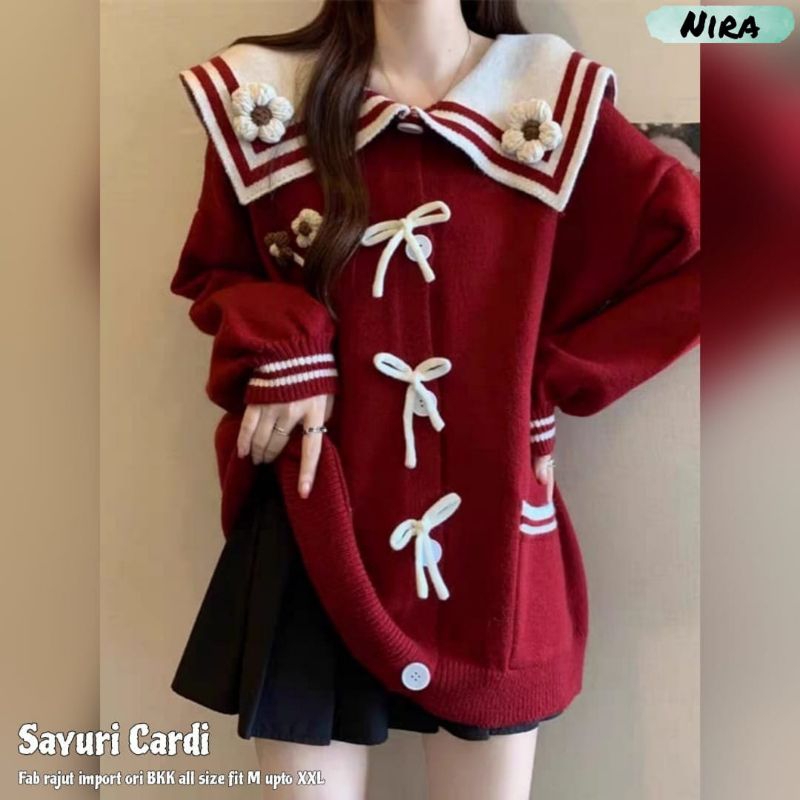 SAYURI CARDI - CANDIGAN Korean Style/Cardigan Rajut Import/ Cardigan Jumbo