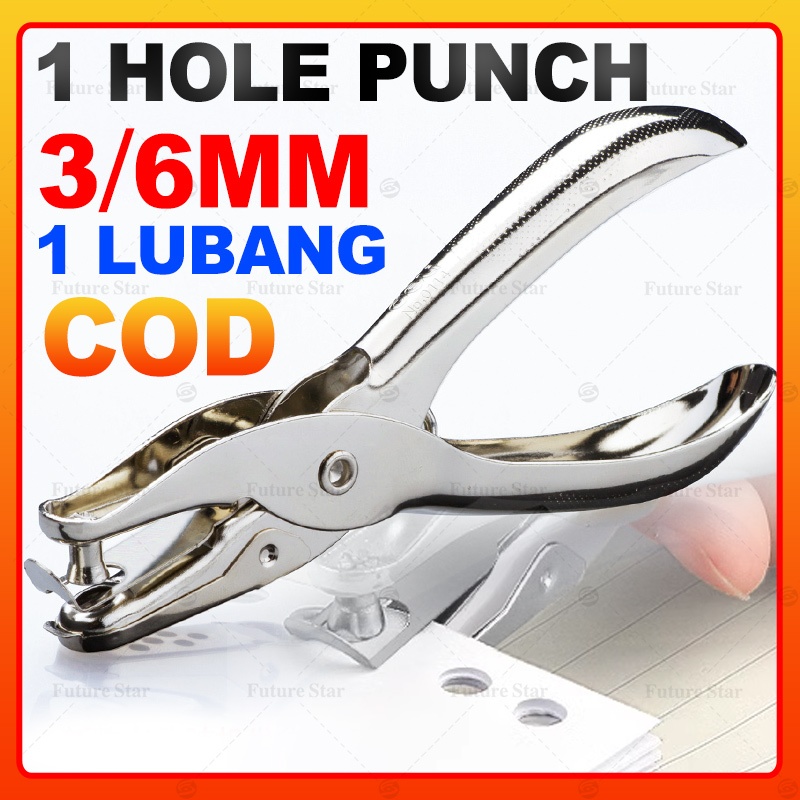 

3MM 6MM Pembolong Kertas Satu 1 Lubang / One Hole Tag Punch / Alat Tang Pelubang Perforator Kertas Bolongan Kertas Opening Mould Clip Kancing Cetet Ticket Puncher Circle Metal Single Hand Held Stainless Steel