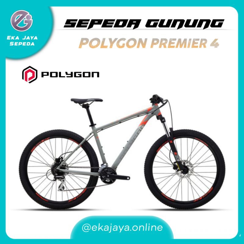 Sepeda Gunung MTB 27.5 POLYGON Premier 4 - Grey