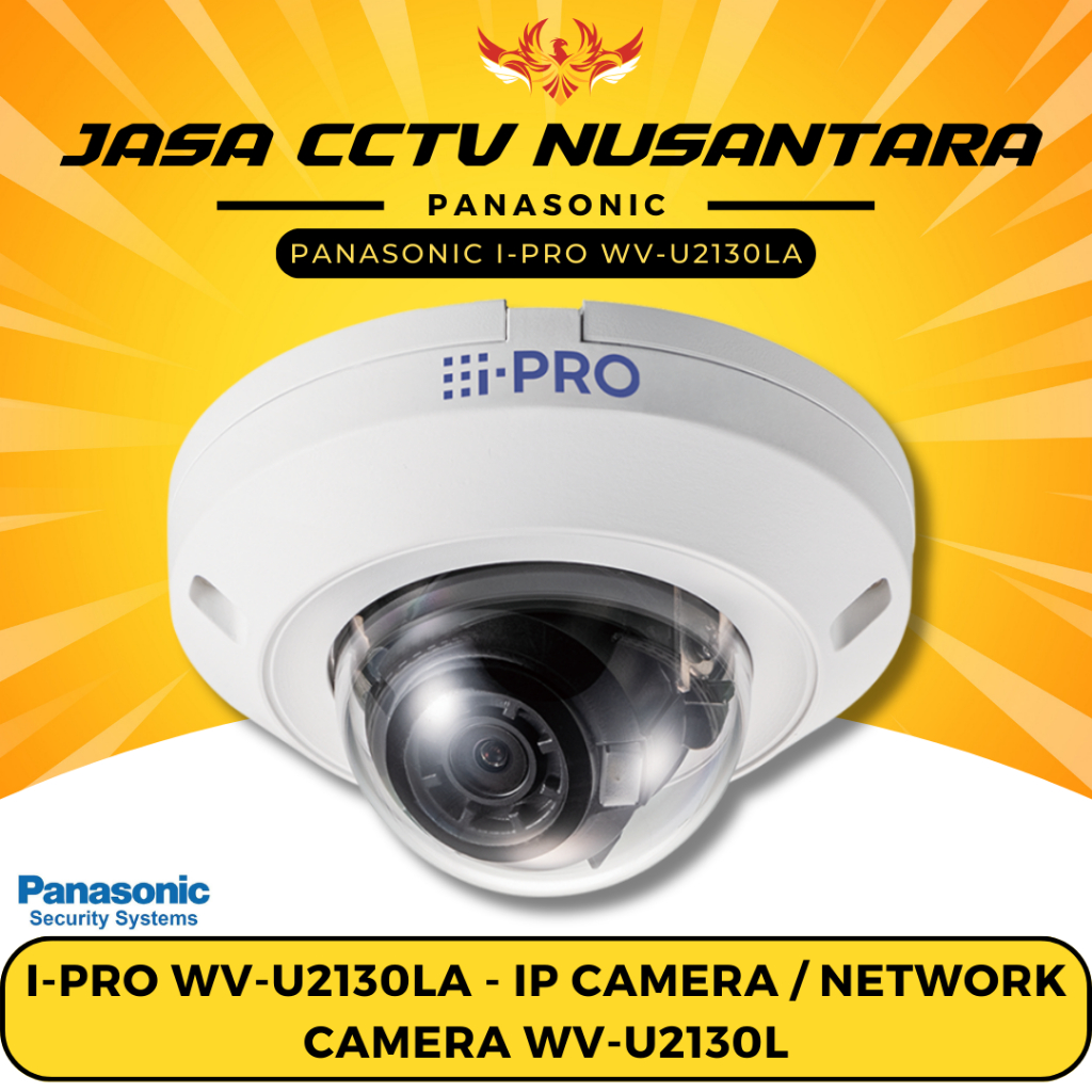 Panasonic WV-U2130LA Kamera Jaringan Indoor Dome 2MP, Hitam & Putih