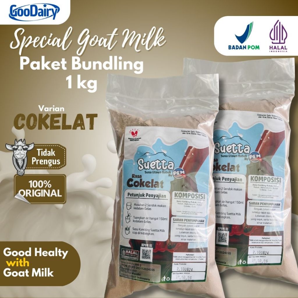 

Susu Kambing Etawa Bubuk - Suetta rasa Cokelat 500g