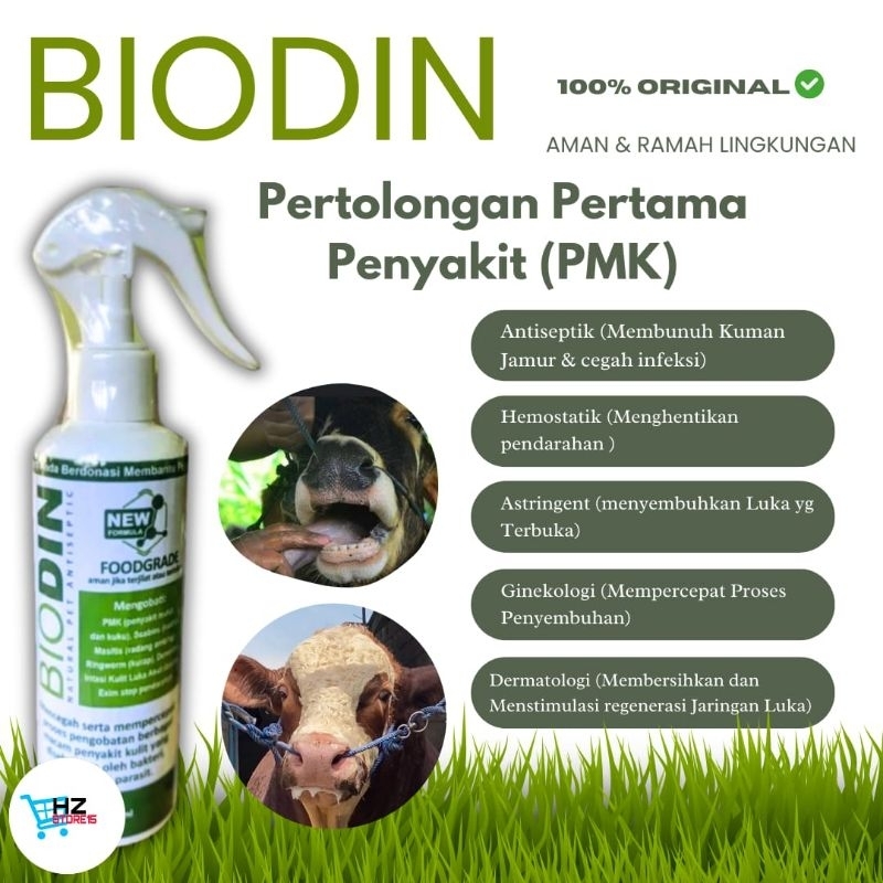 BIODIN SPRAY 250ml OBAT PMK SAPI PALING AMPUH