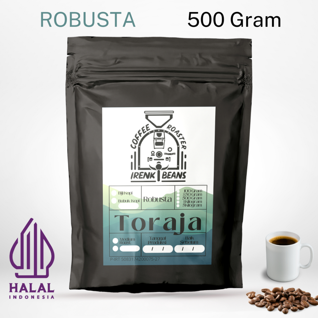 

Kopi Robusta Toraja 500g Biji Bubuk