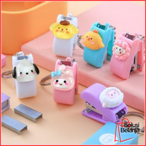 

HL0683 Stapler Gantungan Kunci Sanrio yang Lucu Stapler Mini Kartun Stapler Kreatif School Supplies SUPER GEMOY Y1983