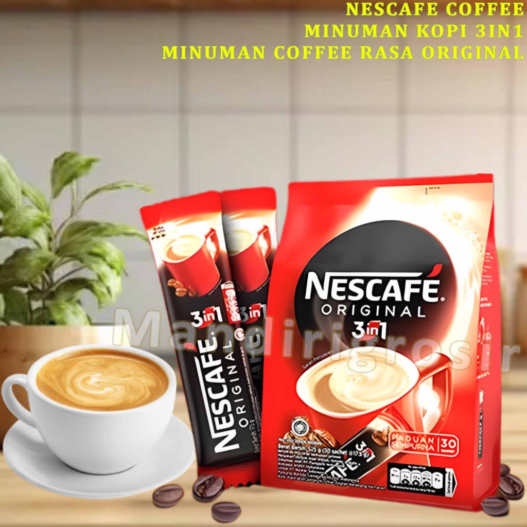 

Minuman Coffee Instan 3in1 * Nescafe Coffee * Minuman Kopi Rasa Original * Isi 30s 525gr