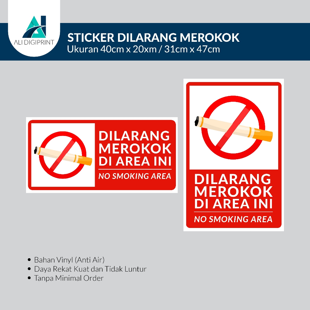 

Stiker Dilarang Merokok / Stiker No Smoking Area / Stiker Dilarang Vape / Stiker No Vaping Area / Sticker No Smoking Area