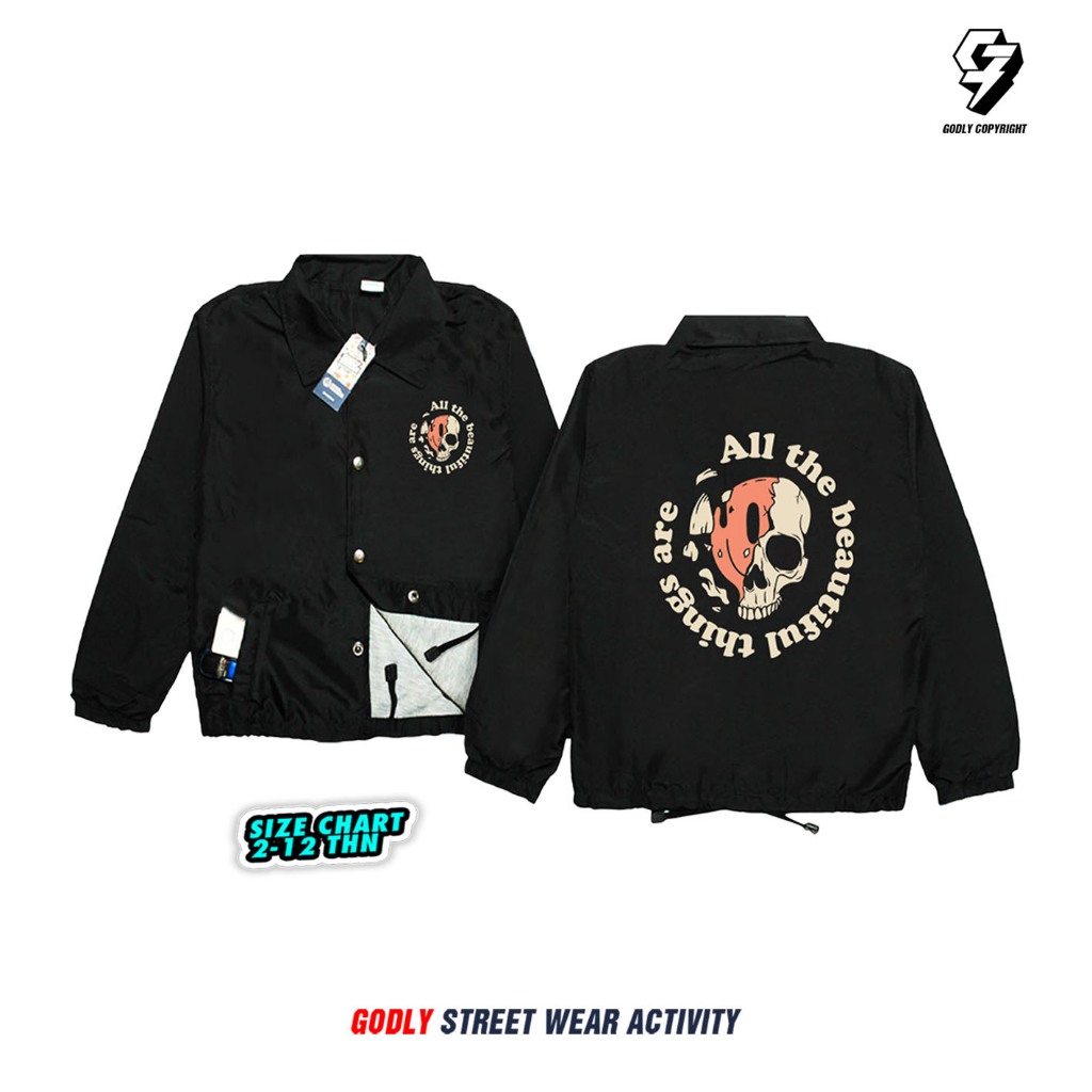 GODLYKIDS Jaket Coach Anak Laki Laki Jacket Anak Usia 1-12Tahun Cowok Distro Bahan Parasut