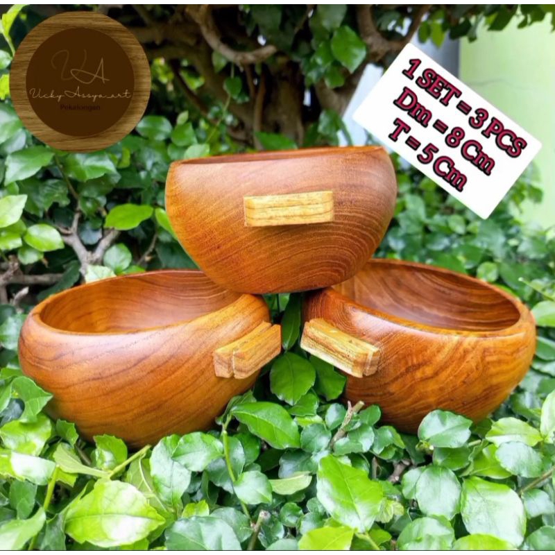 CEPUK BESAR PAKAN BURUNG KAYU JATI/CEPUK BESAR PAKAN BURUNG/CEPUK BESAR PAKAN MINUM KAYU JATI/TEMPAT