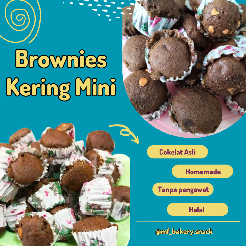 

Brownies Kering Mini Asli Cokelat Homemade