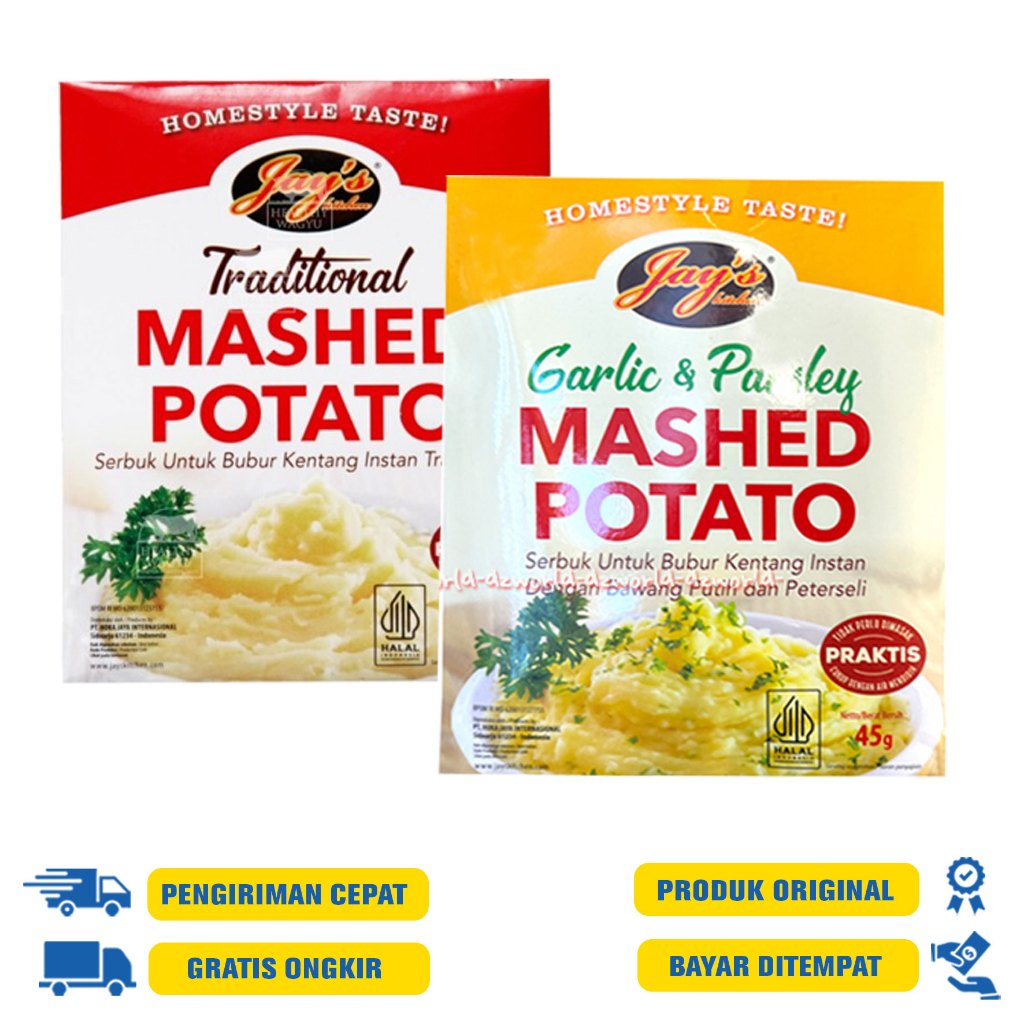 

Jays Mashed Potato 45 G.R - Tradisional | GarlicParsley