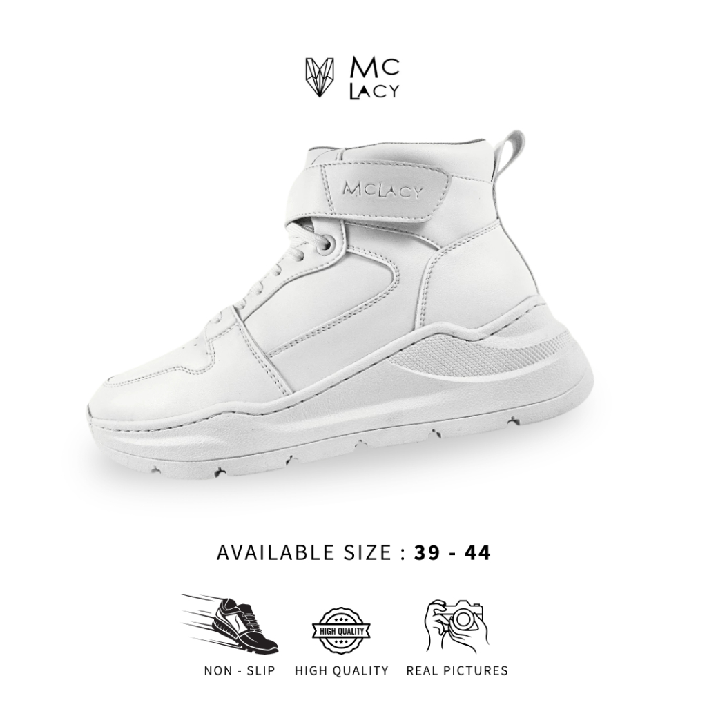 MCLACY - Sepatu Local Sneakers - Beast High/Low White