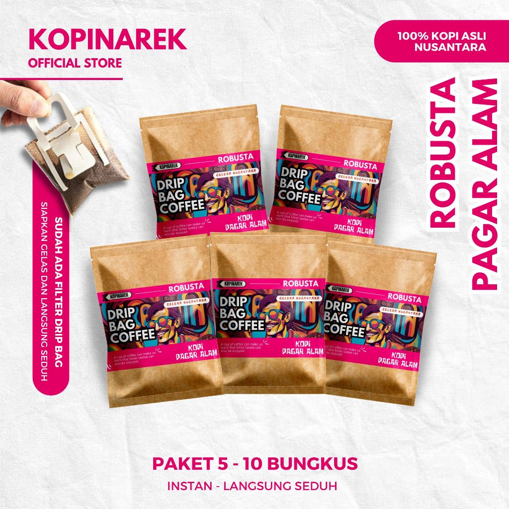 

Paket Kopi Dripbag Robusta PAGAR ALAM Coffee Drip Bag Sachet Asli Bubuk Souvenir Pernikahan