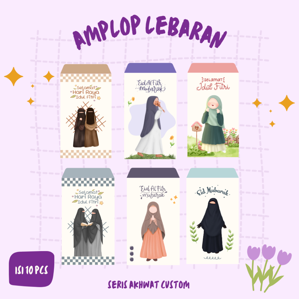 

Amplop Lebaran 2025/ Tema Custom Syari (isi 10pcs)
