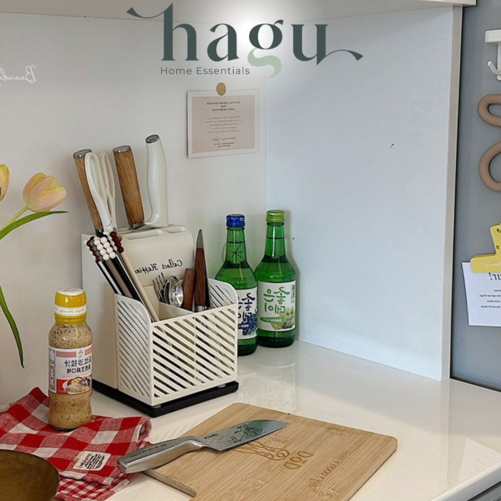 HAGU - KAZUMI Wadah Susun Pisau Dapur Minimalis Organiser Cutlery Praktis Organizer Utensil Rak Laci