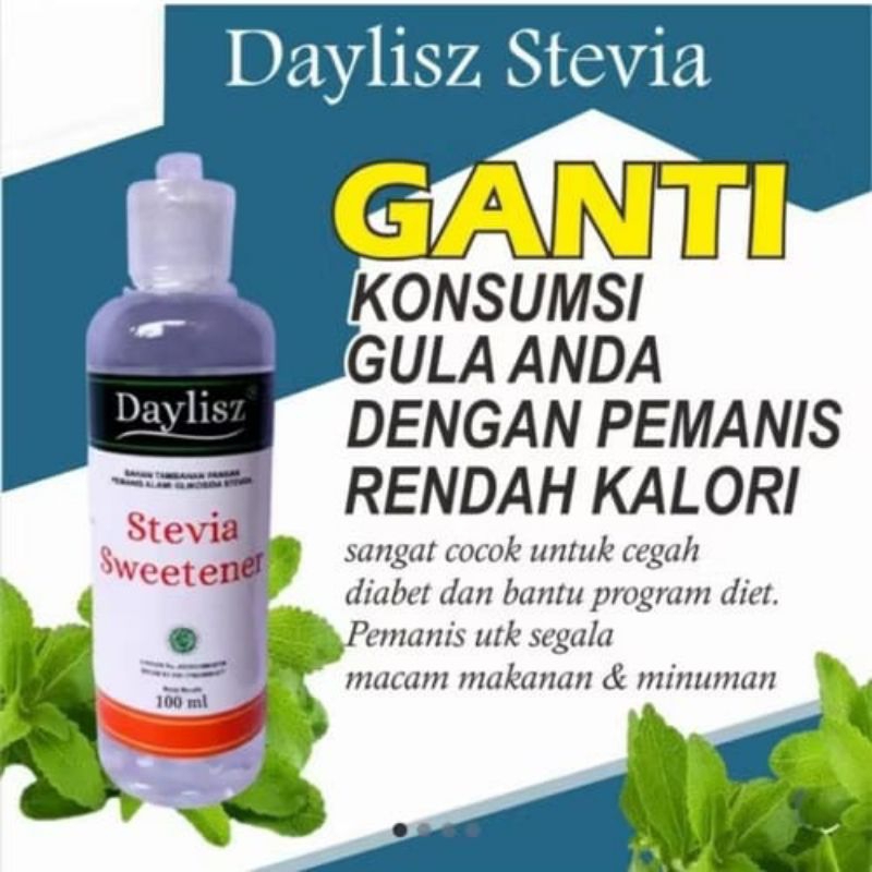 Daylisz Stevia Sweetener Bahan Tambahan Pemanis Alami Glikosida Steviol Gula Stevia 250ml Daylisz Sw