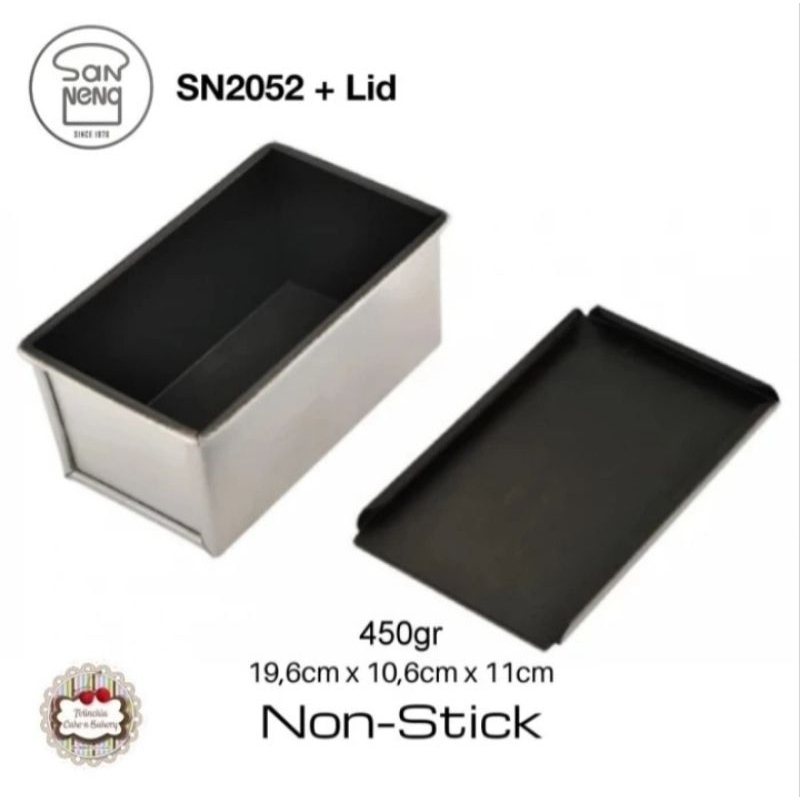 LOYANG CETAKAN ROTI TAWAR 450gr SANNENG SN2052+LID TUTUP IMPORT ORIGINAL ASLI
