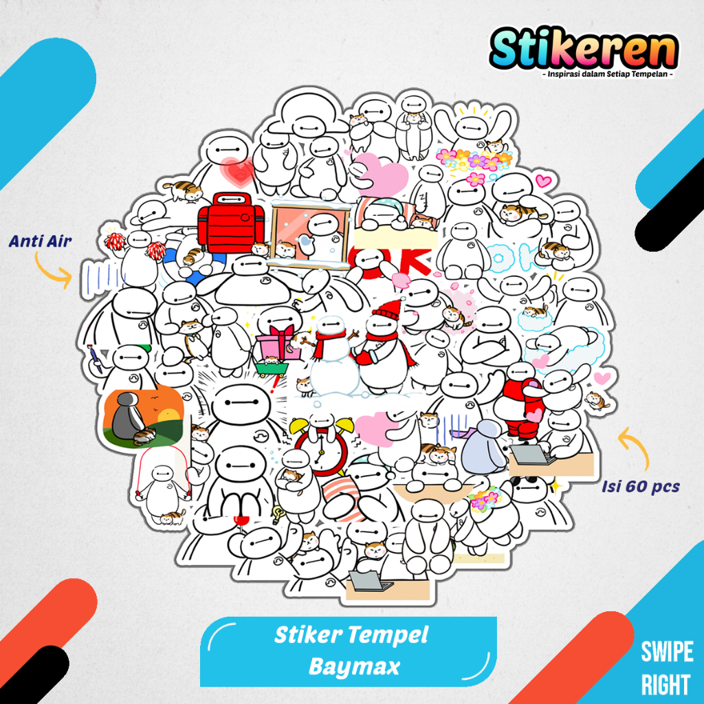 

Stiker Baymax Big Hero Chibi Anime Kartun Film Paper Vinyl Dekorasi Laptop Koper Tumbler Kulkas DIY