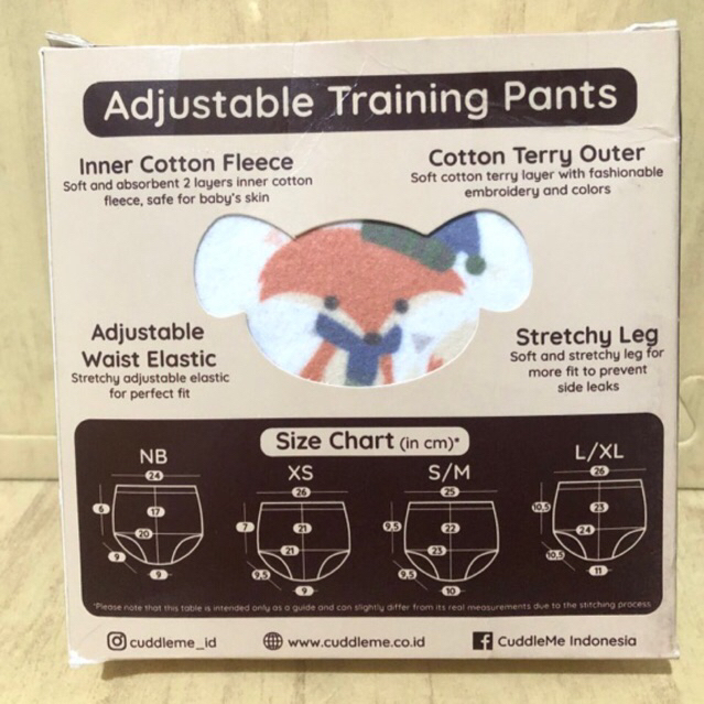 cuddle me adjustable training pants L XL NEW baru jual murah bandung ready stock training pants cudd